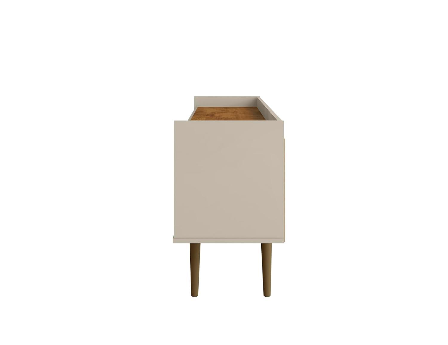 Mueble para TV de Madera Diseñado Bogart en Blanco Roto y Naturaleza