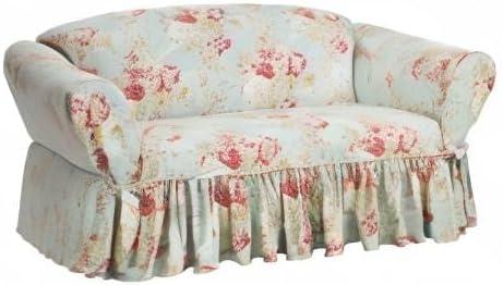 Waverly  Ballad Bouquet 1 Piece Loveseat Slipcover Robin's Egg