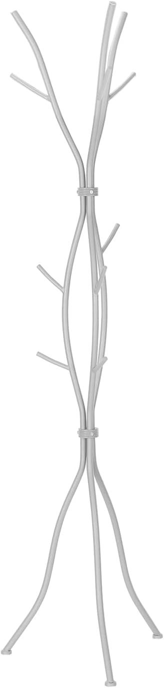 Zipcode Design™ 74"H Bedroom Coat Rack Metal Hall Tree Freestanding 11 Hooks Coat Rack Umbrella Stand