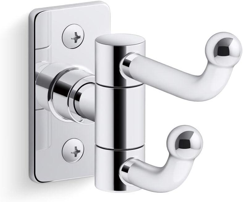 Polished Chrome Double Robe Hook with Modern Design