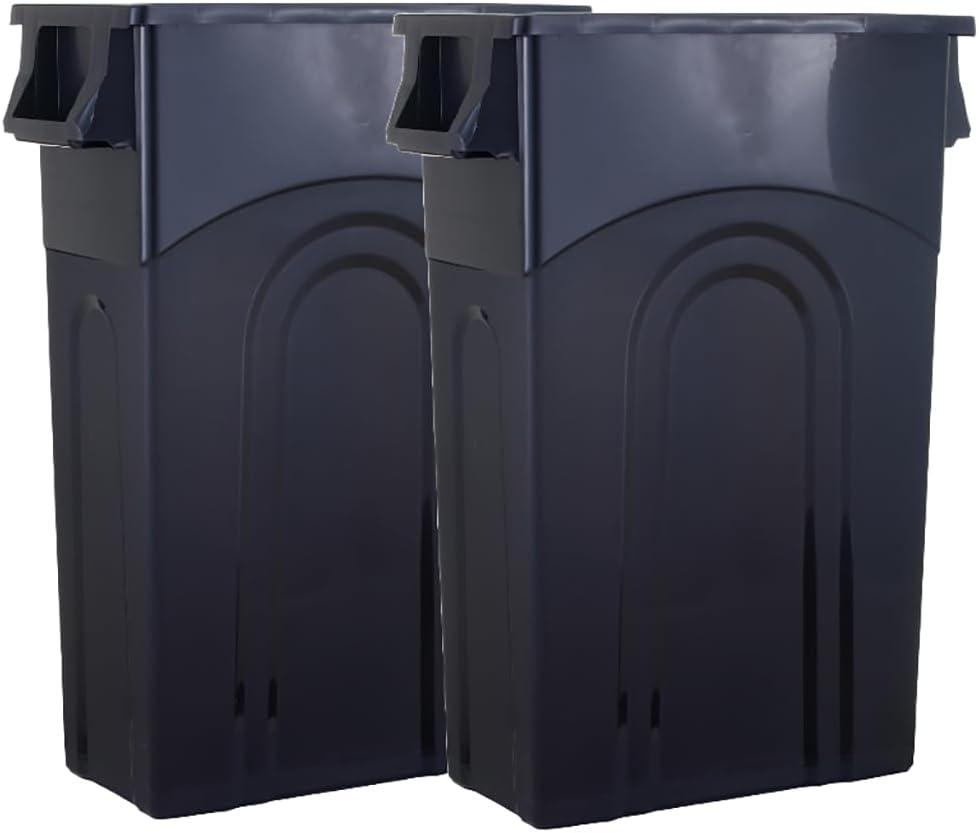 United Solutions Highboy Waste Container, 23 Gal, 2 Pack, Space Saving