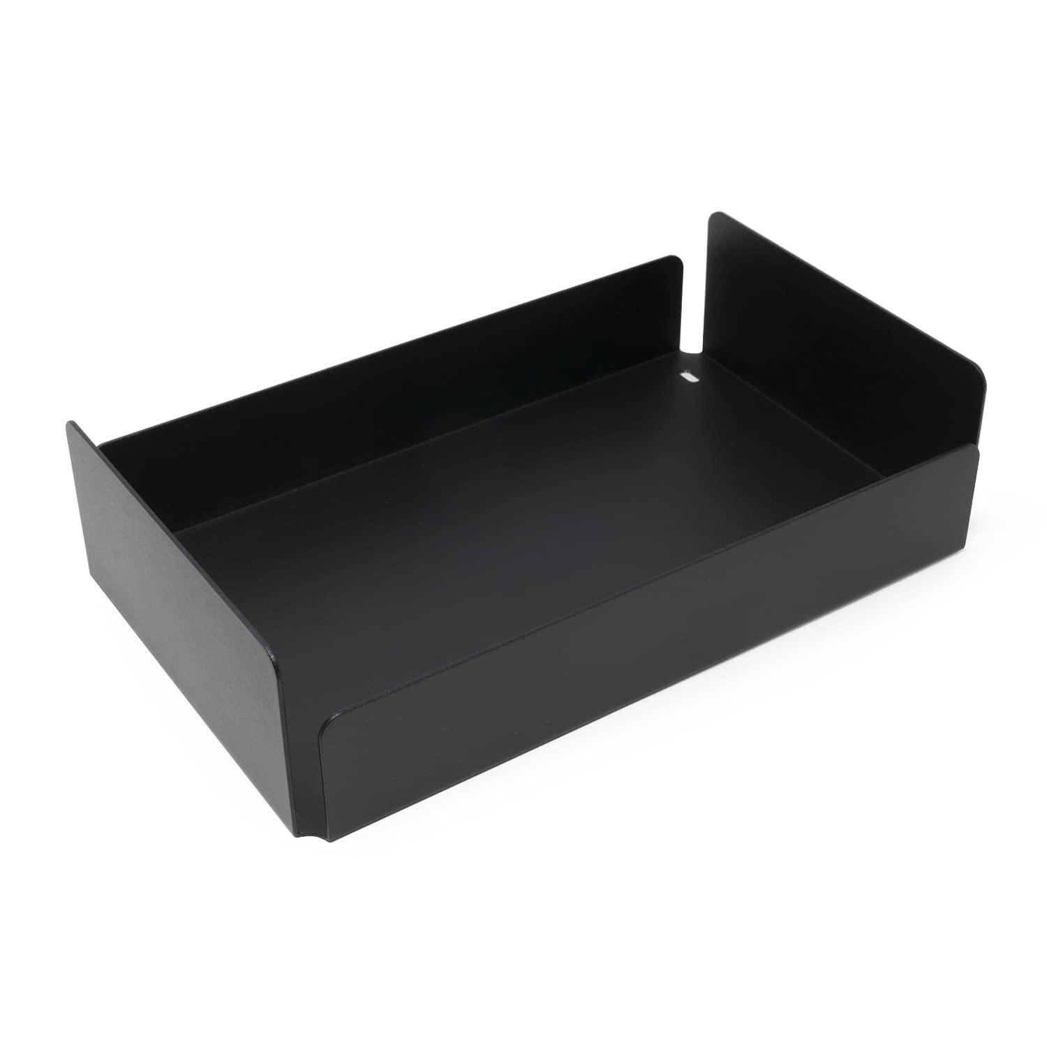 Modern Metal Tray Organizer for Bathroom Vanity Countertop Storage, Black
