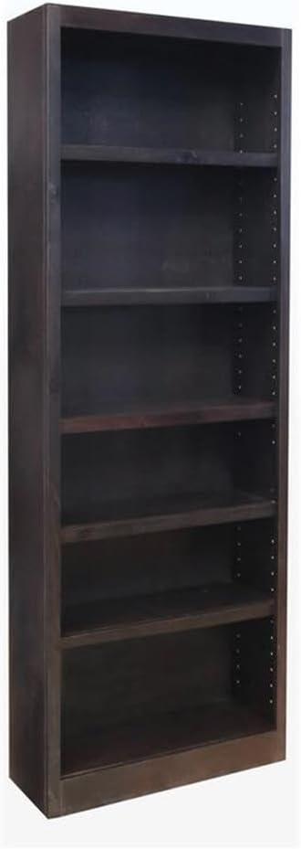 Concepts in Wood 6 Shelf Wood Bookcase, 84 inch Tall - Espresso Finish