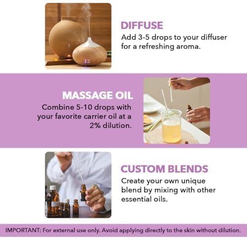 MAJESTIC PURE Lavender Essential Oil | 100% Pure and Natural Lavender Oil | Premium Grade Essential Oils for Hair Care, Home Diffusers, Skin, Aromatherapy, Massage and Humidifiers | 4 Fl Oz
