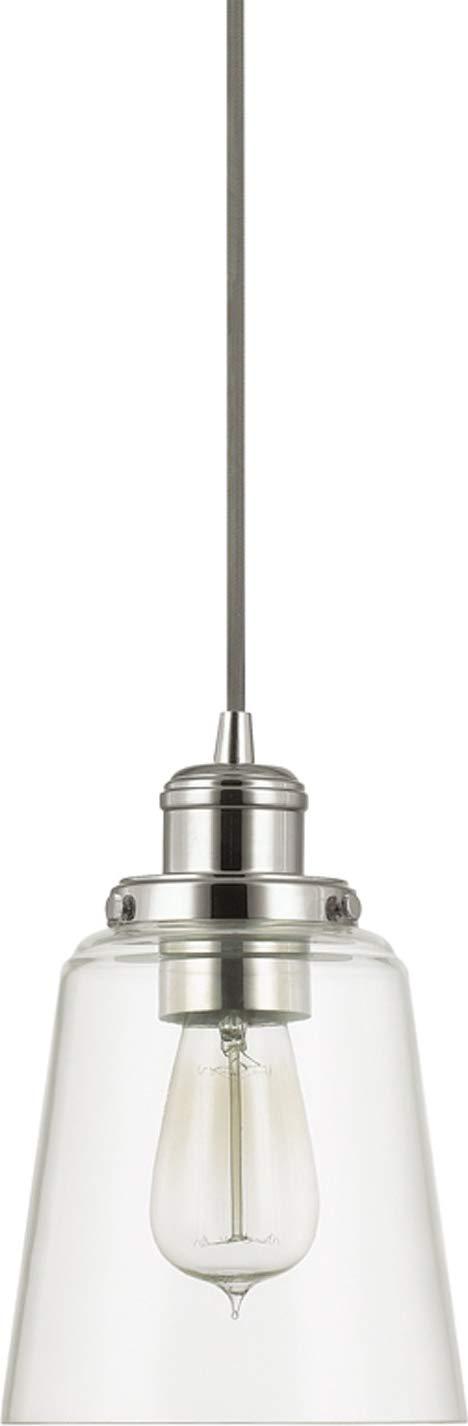 Polished Nickel Mini Pendant with Clear Glass Bowl Shade