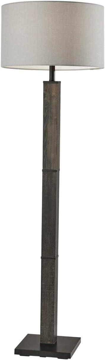 Black and Gray 61.5" Rustic Modern Floor Lamp