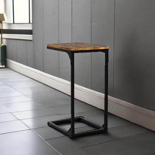 C Table Side Table Set of 2 Living Room Sets C Shaped Couch Tray End Tables Modern, Black and White