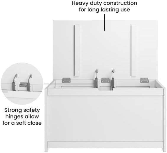 Child Craft Harmony 33" Kids Toy Box Storage Chest, Matte White