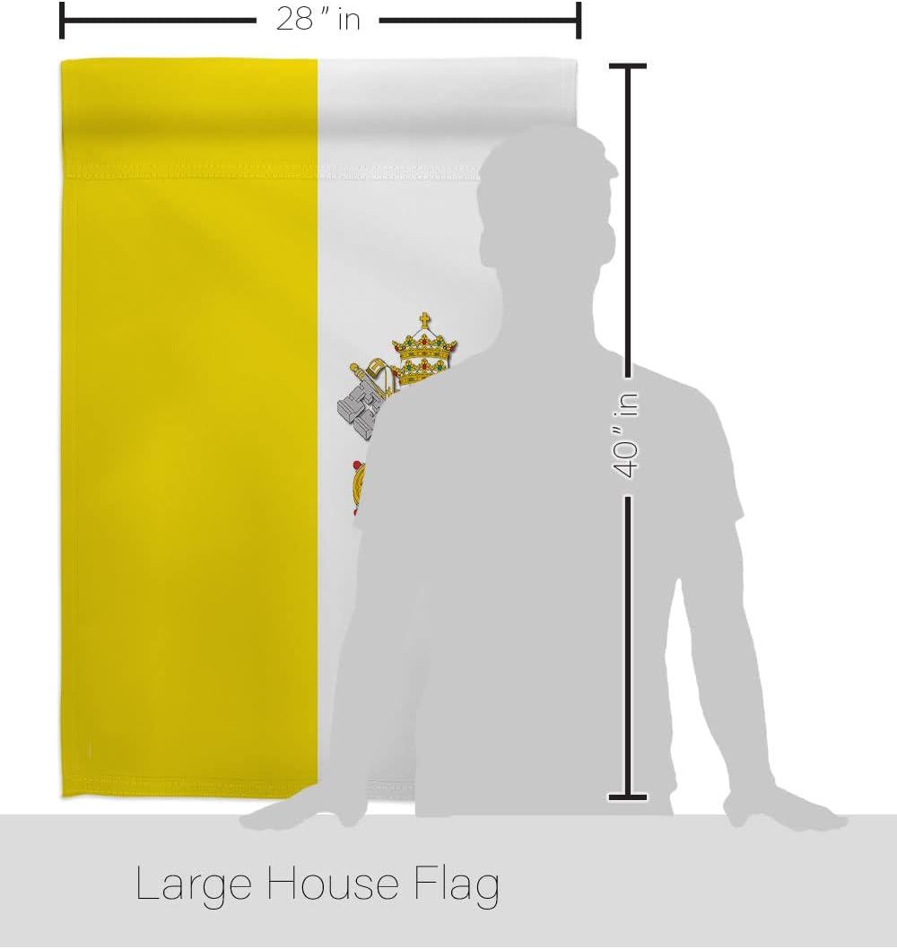 Breeze Decor 08106 Vatican City 2-Sided Vertical Impression House Flag - 28 x 40 in.