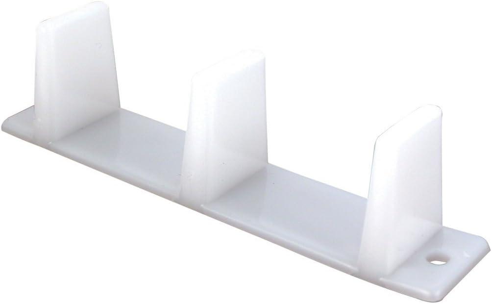 Sliding Closet Door Bottom Guide, 4-3/16 in., Plastic, White (2-pack)