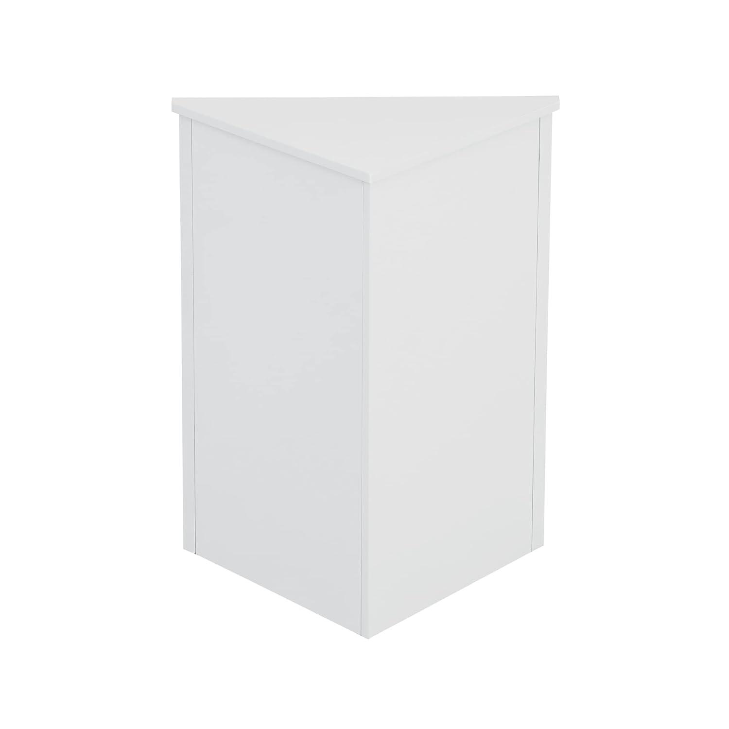 Yardmaster Bathroom Storage Cabinet, Corner Cabinet with 2 Doors and Adjustable Shelves, Freestanding Corner Storage Cabinet for Bathroom, Kitchen, Living Room, White