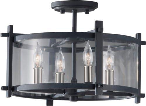 Generation Lighting Ethan 16 1/2" Iron and Glass Round Ceiling Light