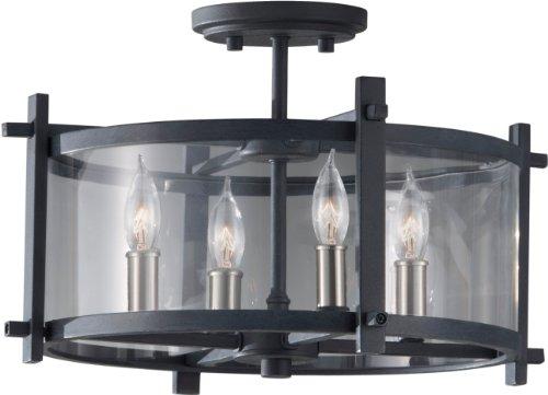 Generation Lighting Ethan 16 1/2" Iron and Glass Round Ceiling Light