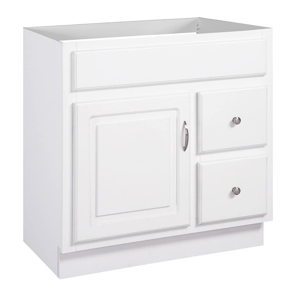 Design House Concord Bathroom Vanity Without Top in White, Unassembled, 30-inch