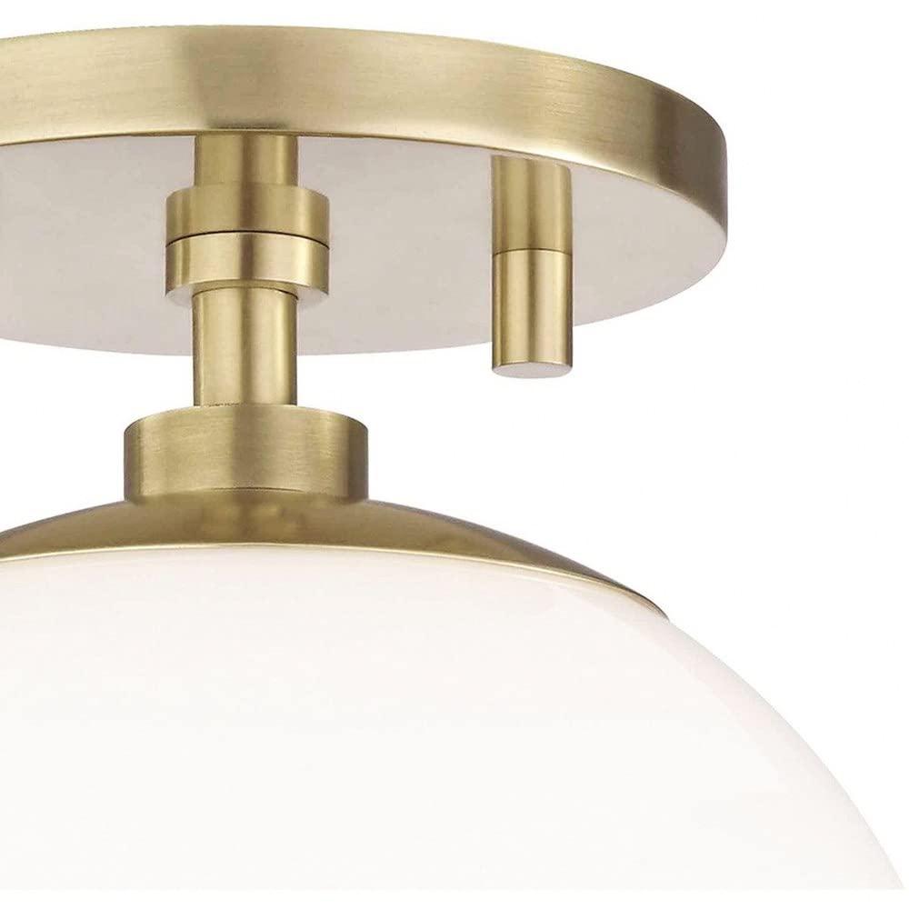 Mitzi Stella 1 - Light Semi-Flush Mount in  Aged Brass White Shade