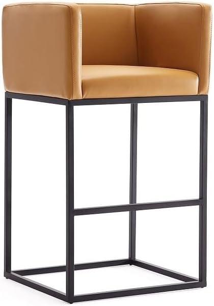 Embassy 34" Clay Faux Leather Metal Counter Stool