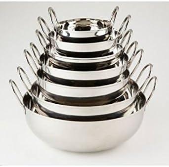 Large Stainless Steel Serving Balti Dish with Handles