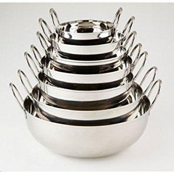 Large Stainless Steel Serving Balti Dish with Handles