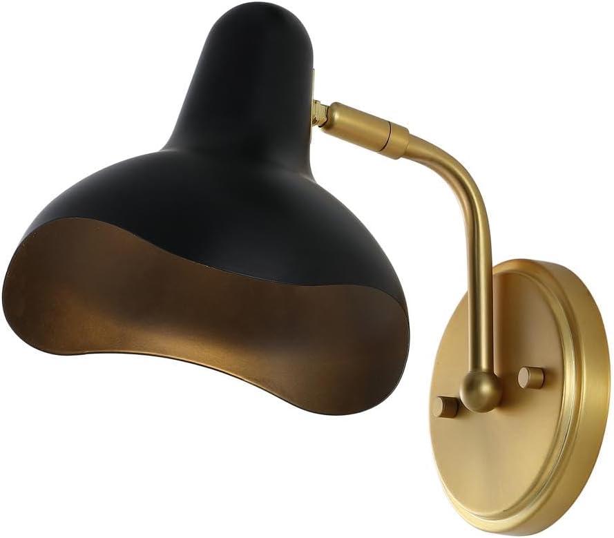 Norrix 10" Wall Sconce (Set of 2) - SCN4107 - Black/Brass - Safavieh