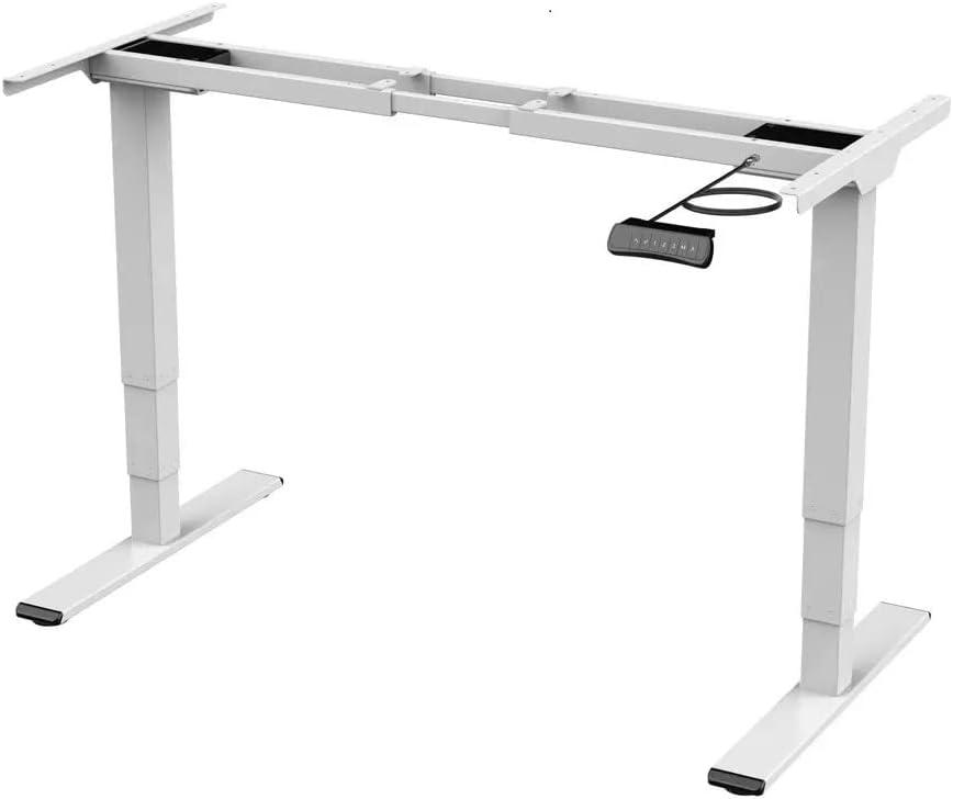 Monoprice Dual Motor 3-Stage Sit-Stand Desk, v2, White | Ergonomic Work From Home, Office, Workstation Stand up Desk - Workstream Collection