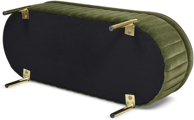 Jennifer Taylor Home Chloe Modern Glam Storage Bench by  Olive Green - Velvet