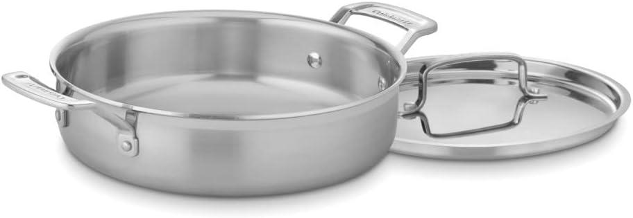 Brushed Stainless Steel 3-Quart Induction Ready Casserole