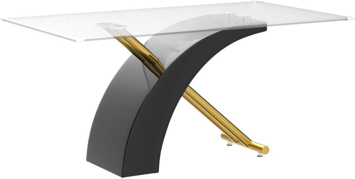 Stylish Dining Room Table, Luxury Glass Top Dining Table