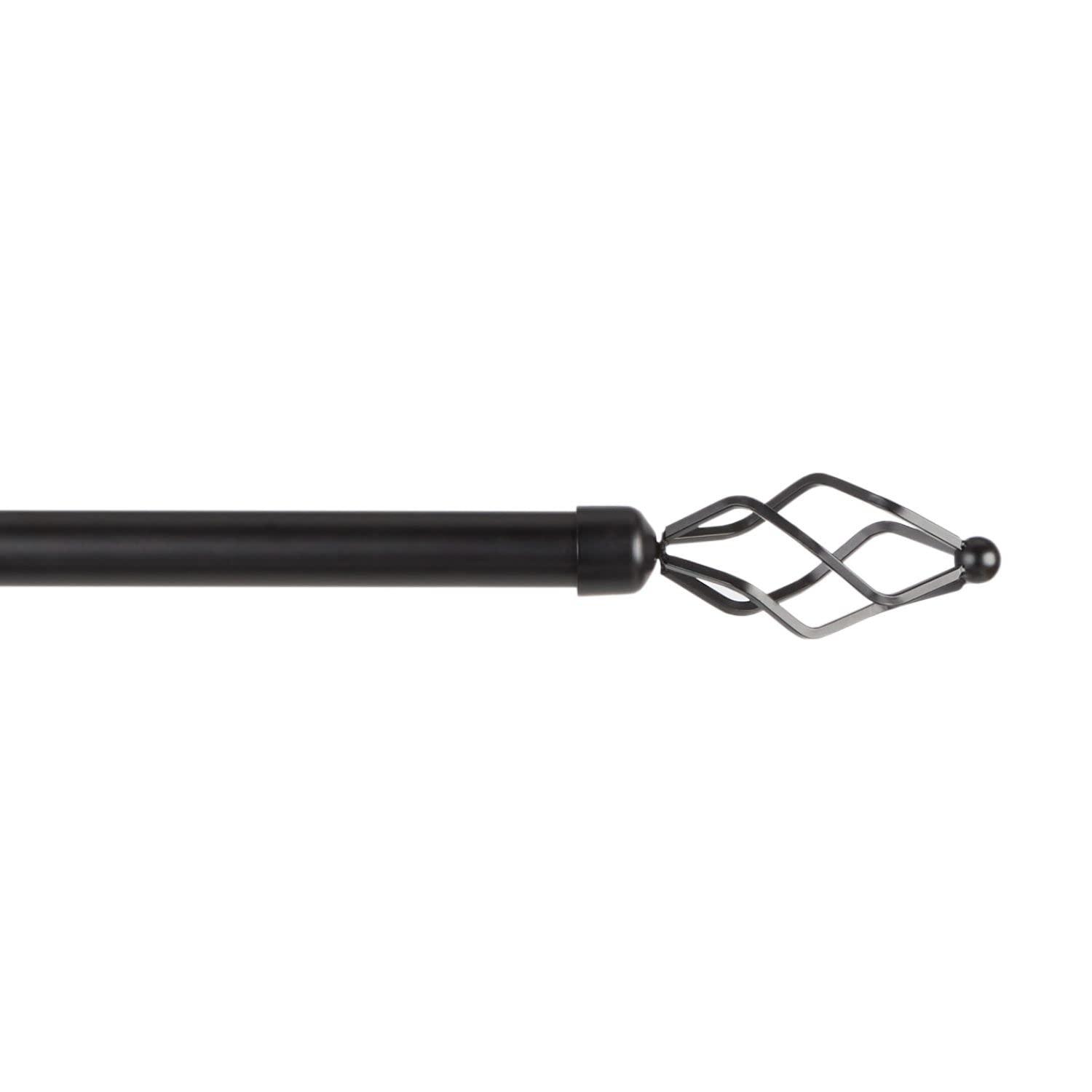 Amalgamated Textiles Exclusive Home Lancelot 1" Window Curtain Rod and Finial Set, Adjustable