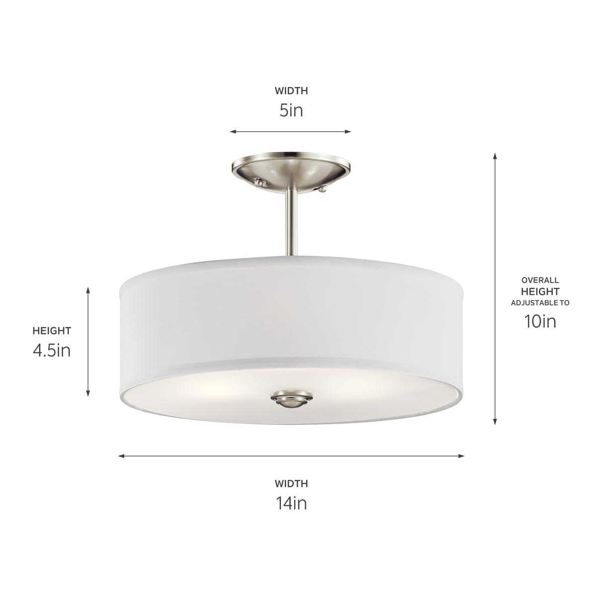 Kichler Lighting Shailene 3 - Light Semi-Flush Mount in  Brushed Nickel