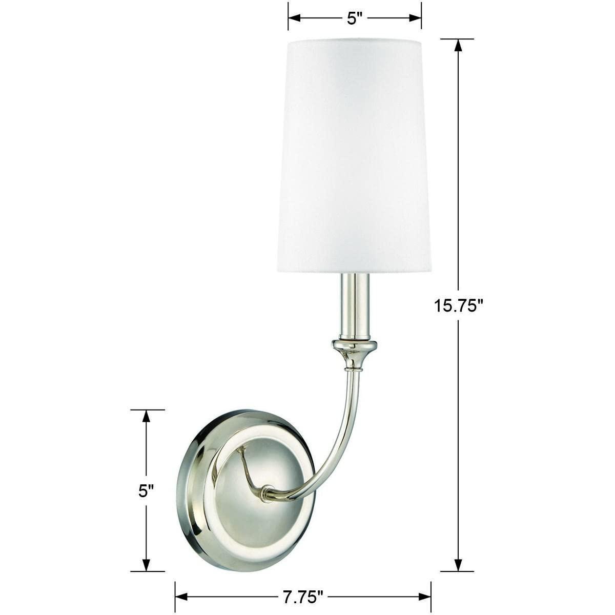 Crystorama Libby Langdon Sylvan 1 Light Polished Nickel Sconce