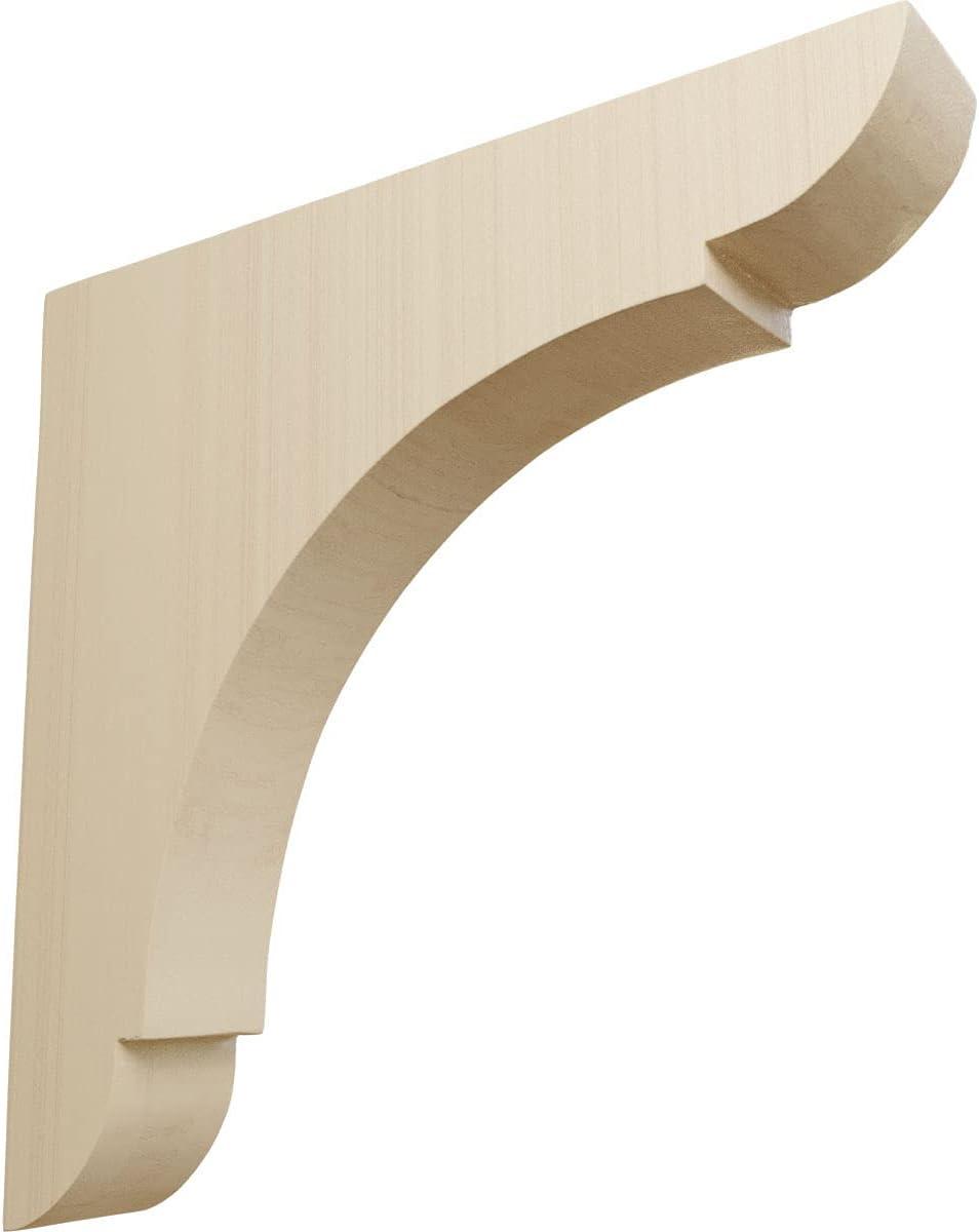 Ekena Millwork 1 3/4"W x 10"D x 10"H Large Olympic Wood Bracket, Rubberwood