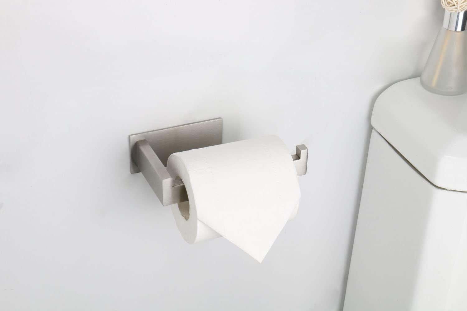 Brushed Nickel Stainless Steel Self-Adhesive Toilet Paper Holder