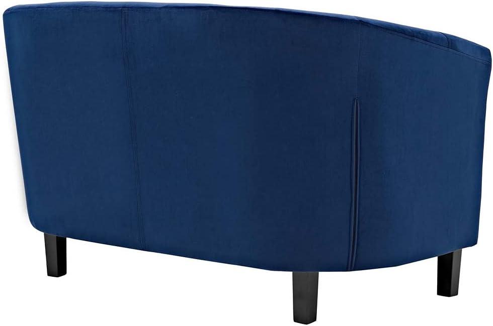 Modway Prospect Juego de Sillón y Sofá de Dos Plazas de Terciopelo de Alto Rendimiento de 3 Piezas en Azul Marino