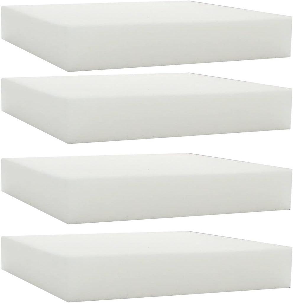 Mybecca 4-Pack White Polyurethane Cushion Inserts; 18x18x1 Foam Tiles for Upholstery Projects