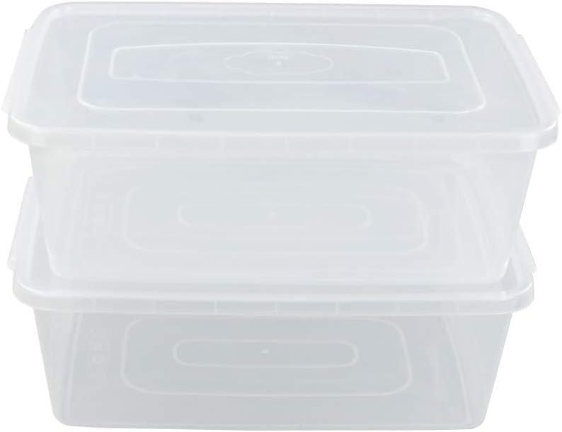 Zopnny 2-Pack Plastic Containers Box with Latching Lid, Stackable Nestable Storage Bins, Clear Pizza Dough Proofing Box, 16 Quart
