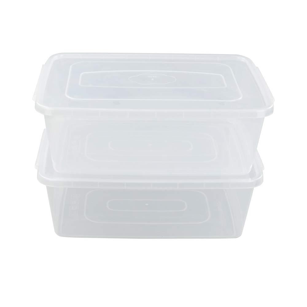 Zopnny 2-Pack Plastic Containers Box with Latching Lid, Stackable Nestable Storage Bins, Clear Pizza Dough Proofing Box, 16 Quart