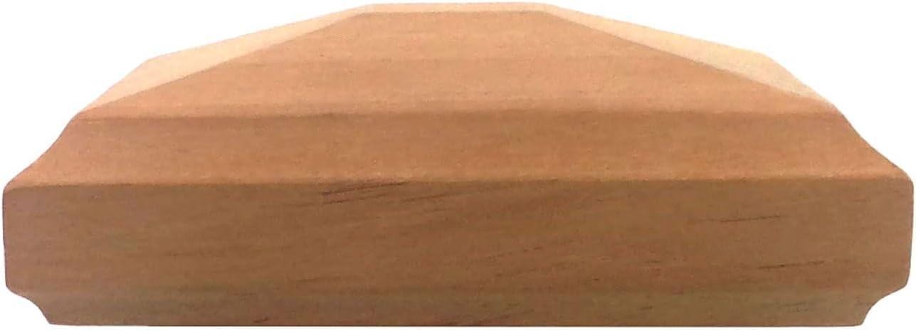 3.5" x 3.5" Wood ONE-Piece Slip Over Post Cap - Traditional Pyramid - One-Piece Miterless - 3/8" Extended Lip - (for 4x4 Post Measuring 3-1/2" x 3-1/2")