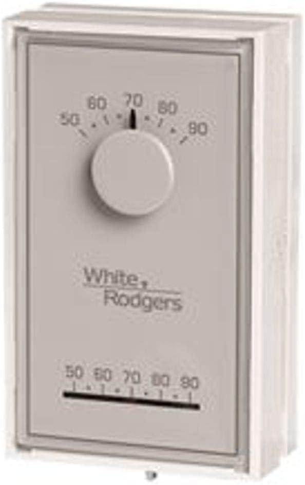 White Vertical Low Voltage Mechanical Thermostat