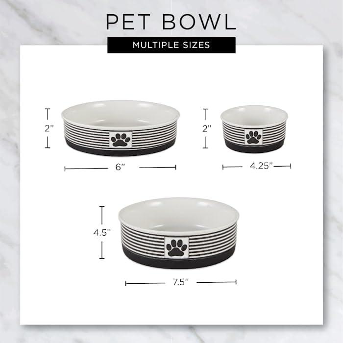 Azulejos Tile Small Ceramic Pet Bowls with Non-Skid Base, Set of 2