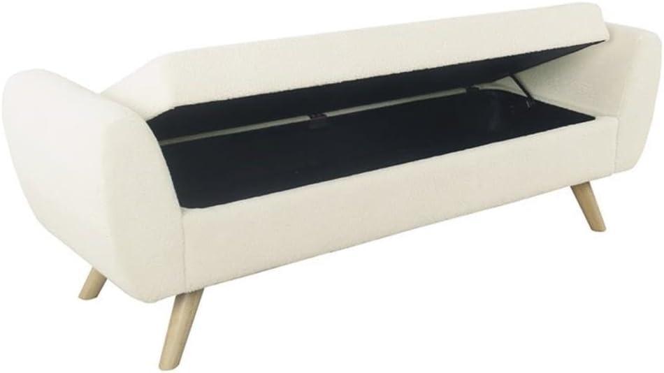 HomePop Modern Boucle Storage Bench with Wood Legs