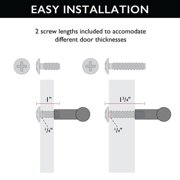 Design House Porter Cabinet Knob for Kitchen Bathroom Closet Dresser Cabinets-5-Pack (Set of 5)