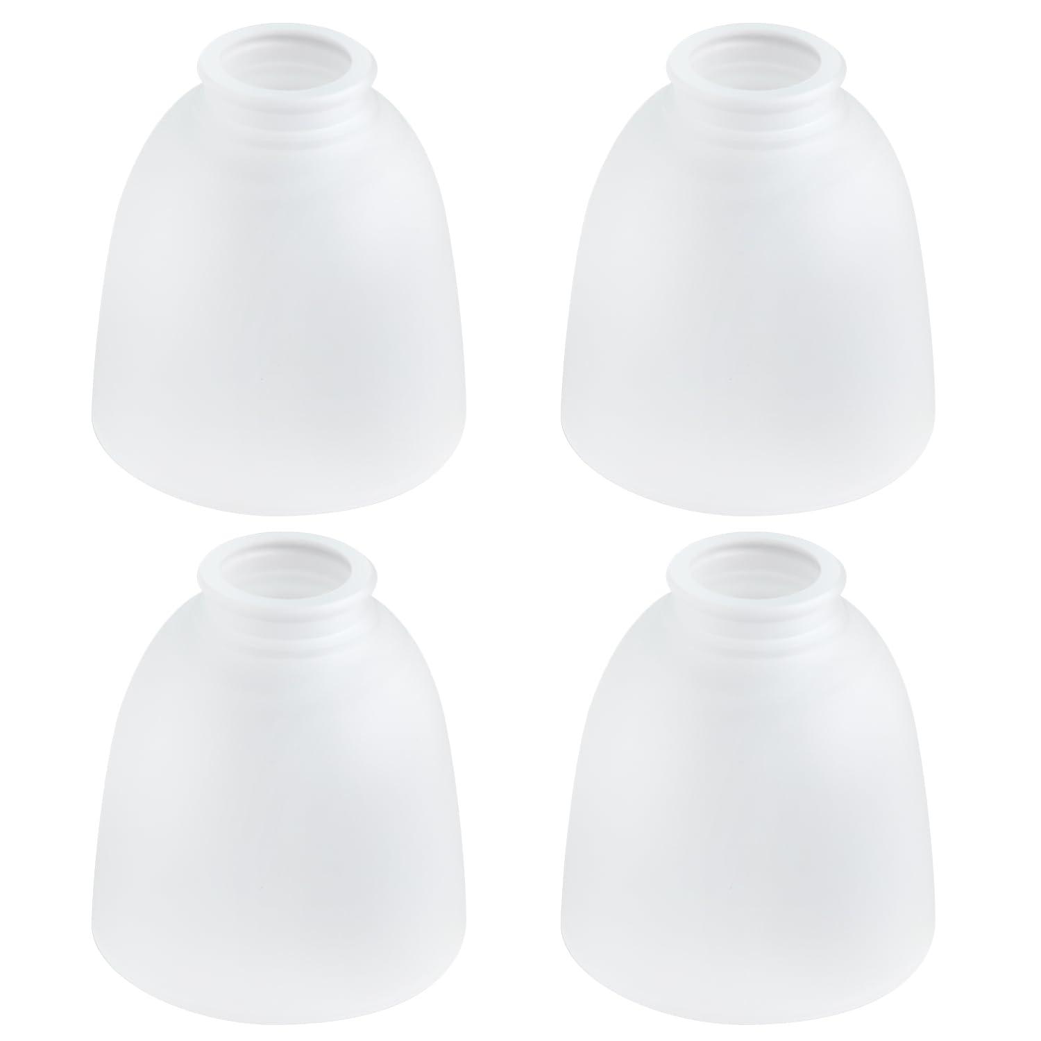 Aspen Creative 23045-4 Transitional Style Bell Shaped Frosted Replacement Glass Shade, 2-1/4" Fitter Size, 4-5/8" high x 4-5/8" diameter, 4 Pack