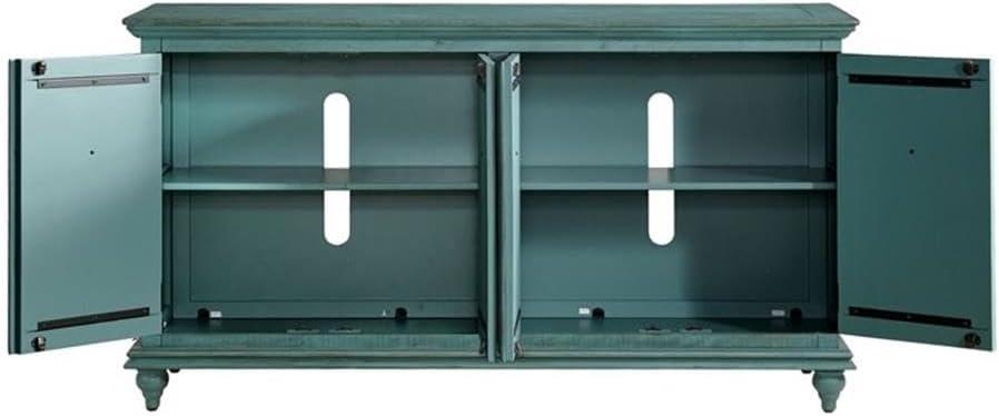 Martin Svensson Home Garden District Solid Wood TV Stand for TVs up to 70", Rustic Turquoise
