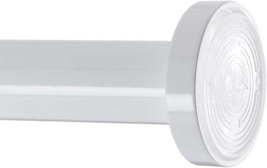 Ivilon Tension Curtain Rod - Hexagonal Spring Tension Rod for Windows or Shower, 24 to 36 Inch, White