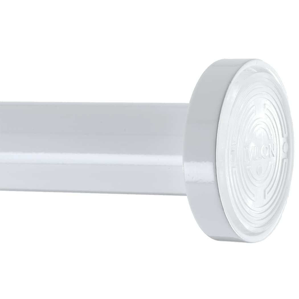 Ivilon Tension Curtain Rod - Hexagonal Spring Tension Rod for Windows or Shower, 24 to 36 Inch, White