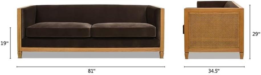 Jennifer Taylor Home Georgia Cane Rattan Tuxedo Seating Collection (Sofa)