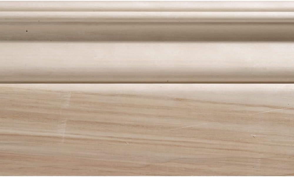 Unfinished White Hardwood Baseboard Moulding 47.5" Length