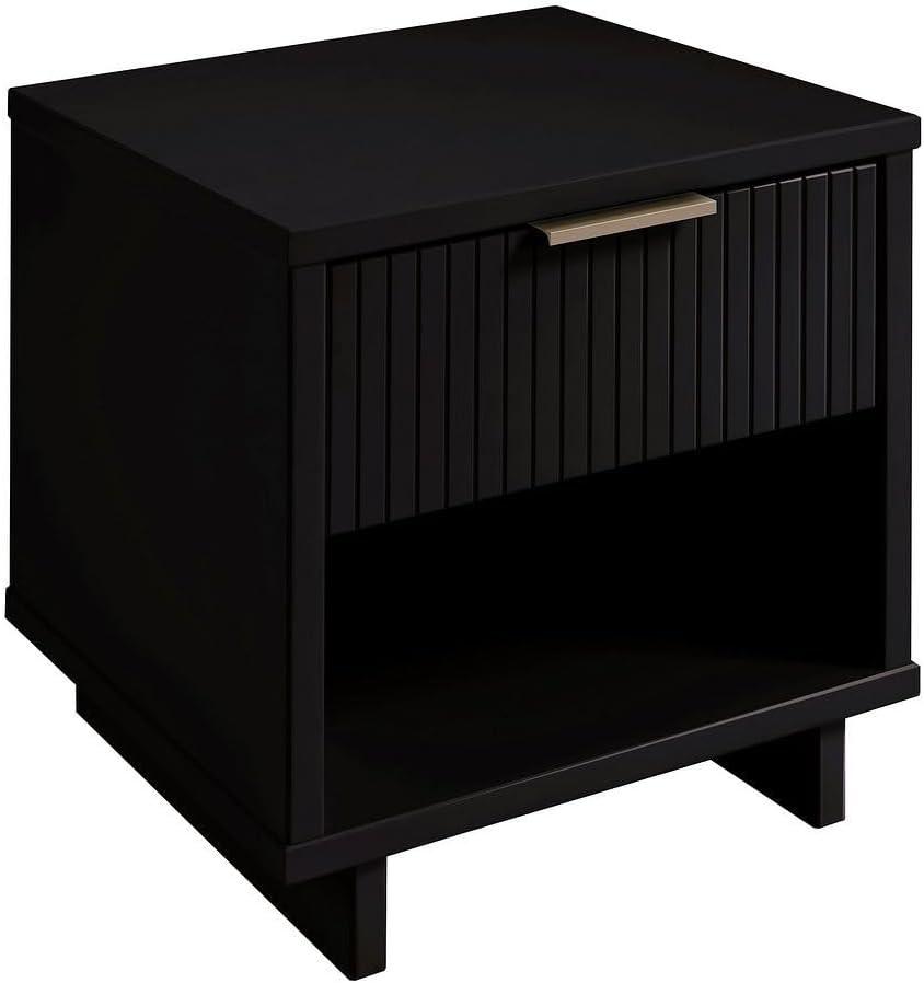 Granville Modern 2 Drawer Nightstand Light Gray - Manhattan Comfort: Soft Close, UV Finish, Metal Handles