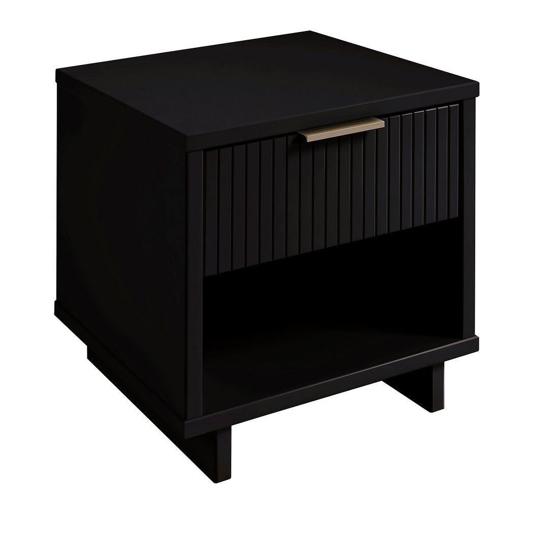 Granville Modern 2 Drawer Nightstand Light Gray - Manhattan Comfort: Soft Close, UV Finish, Metal Handles