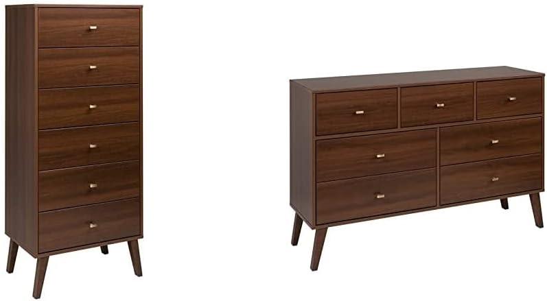 6 Drawer Milo Mid-Century Modern Tall Chest - Prepac